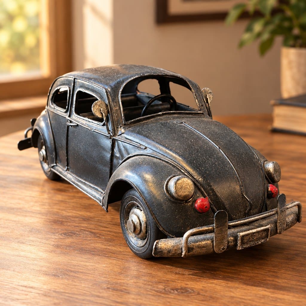 Auto Negro Miniatura de Chapa