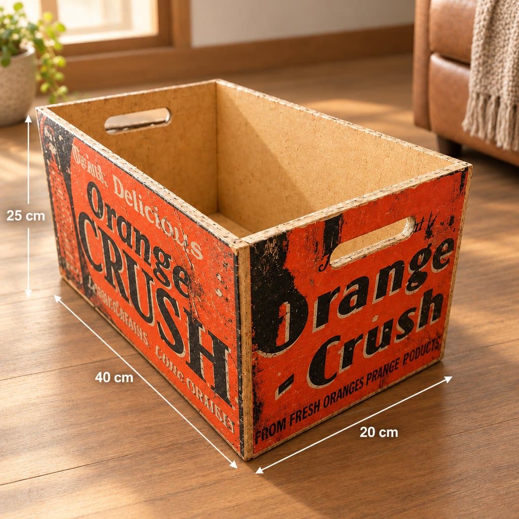 Cajón de Madera Grande Orange Crush 40x25x20cm
