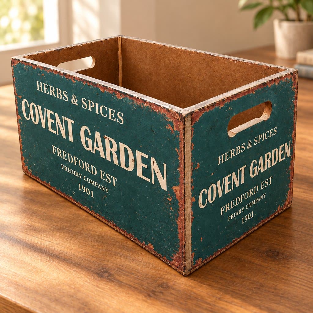 Cajón decorativo grande de madera Covent Garden 40x25x20cm