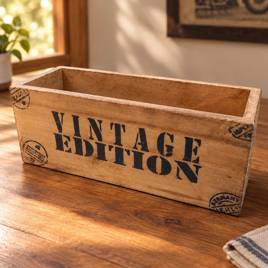 Cajón organizador de madera estilo vintage