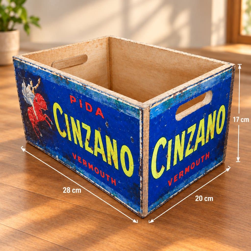 Cajón de madera Cinzano chico 28x20x17