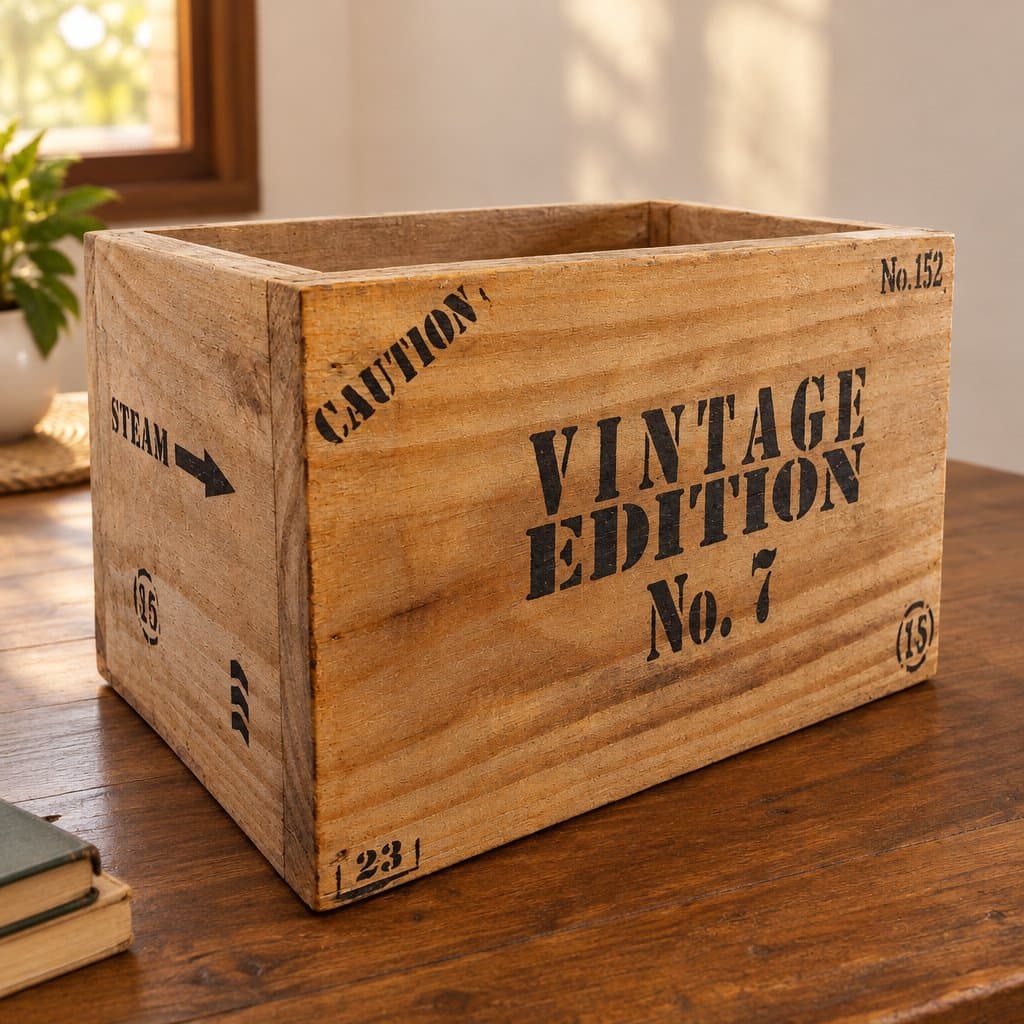 Cajón Multifunción de Madera Estilo Vintage 30 x 20 x 18 cm