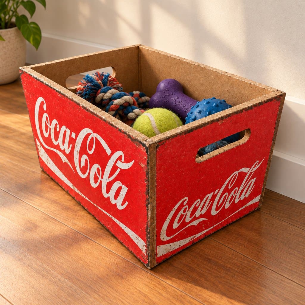 Cajón de madera Coca-Cola chico 28x20x17