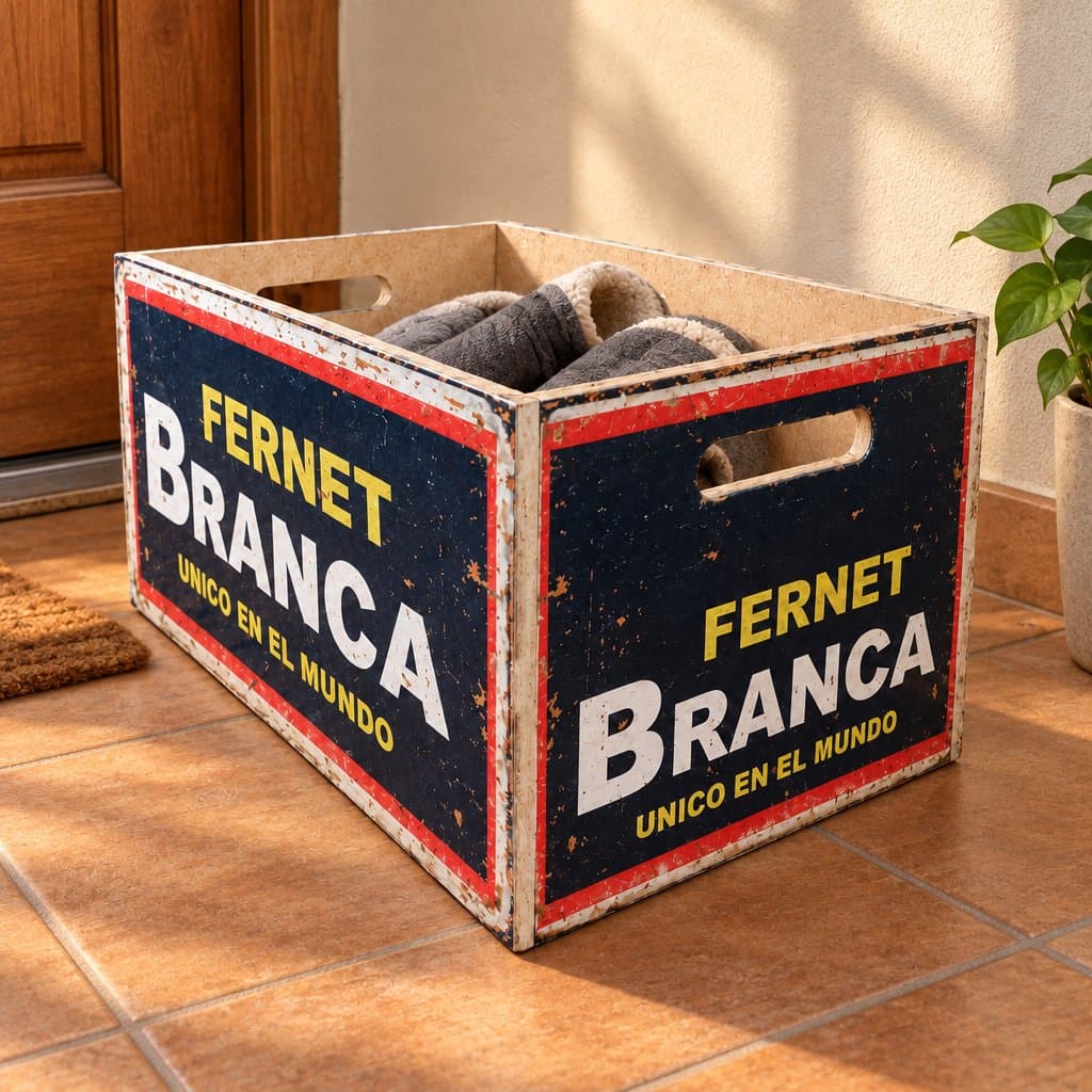Cajón de madera grande Fernet Branca 40x25x20cm
