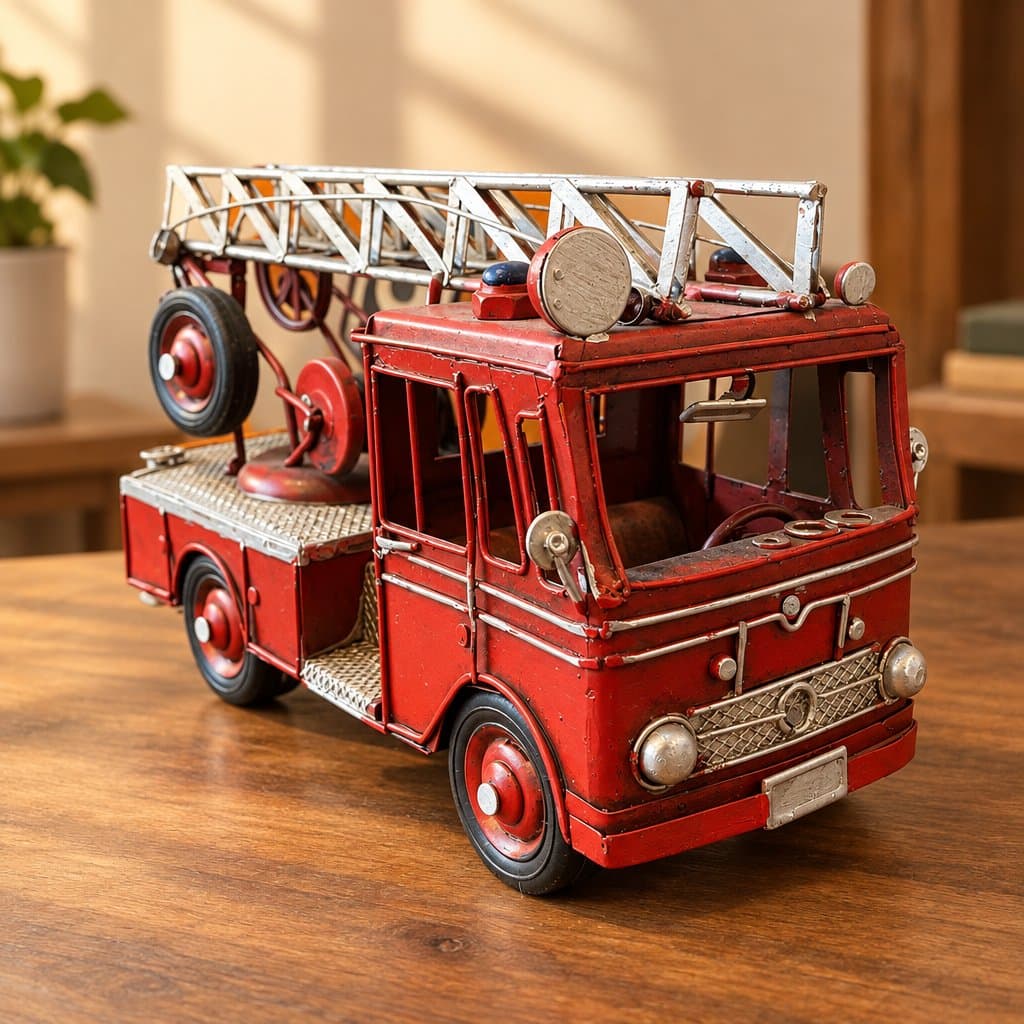 Miniatura de camión de bomberos de chapa