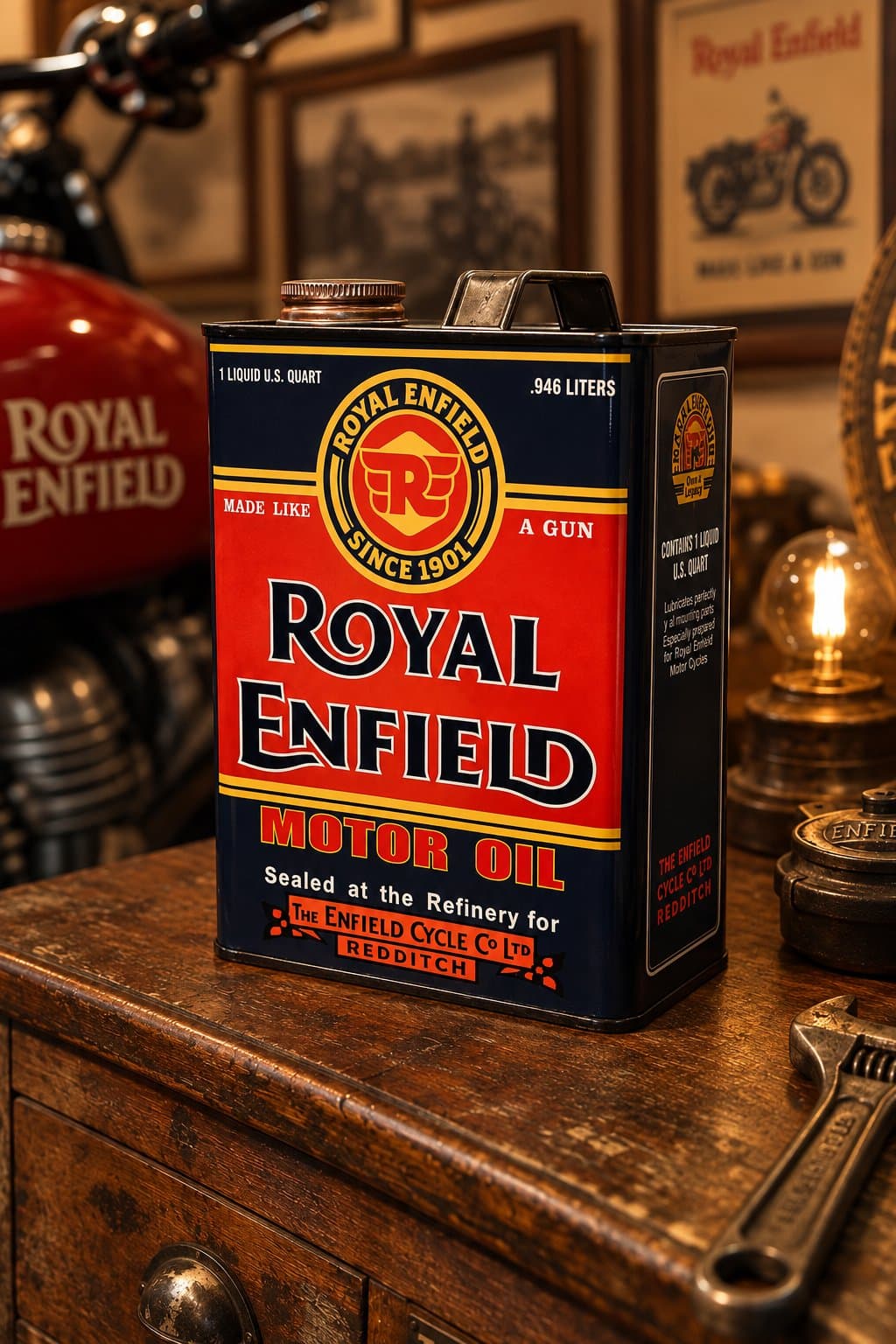 Lata de Aceite Retro decorativa Royal Enfield