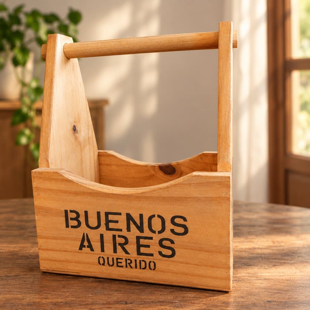 Portarrollo de madera Buenos Aires Querido 25 × 36 × 18 cm
