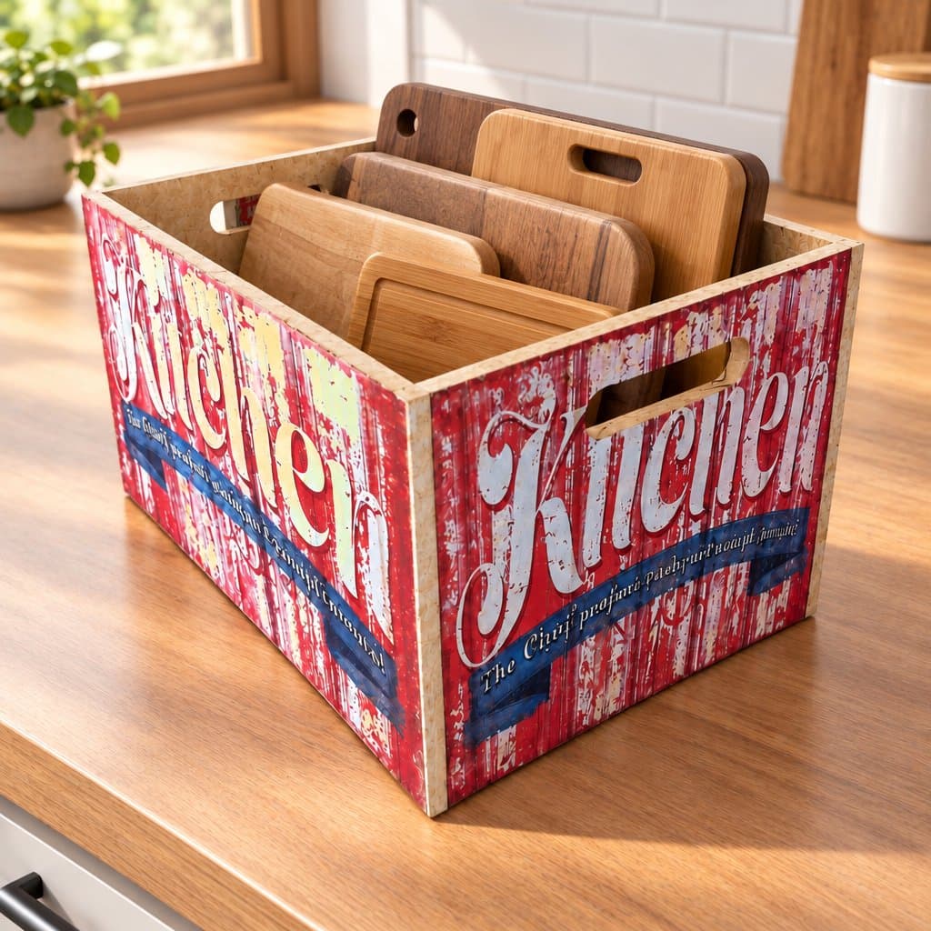 Cajón grande de madera para cocina 40x25x20cm