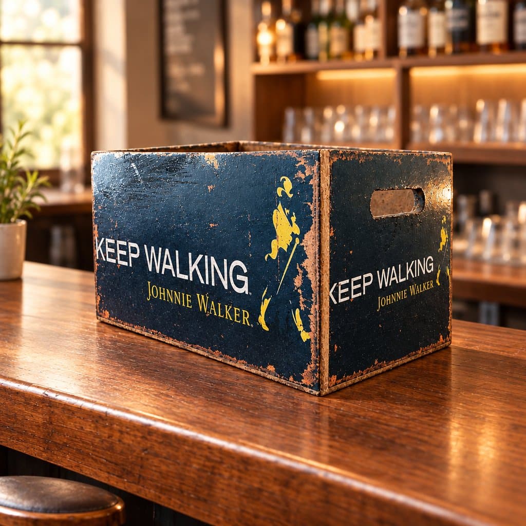 Cajón decorativo de madera Johnnie Walker chico 28x20x17