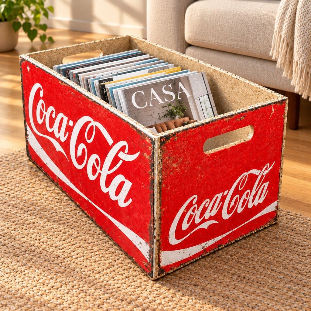 Cajón de Madera Grande Coca-Cola 40x25x20cm