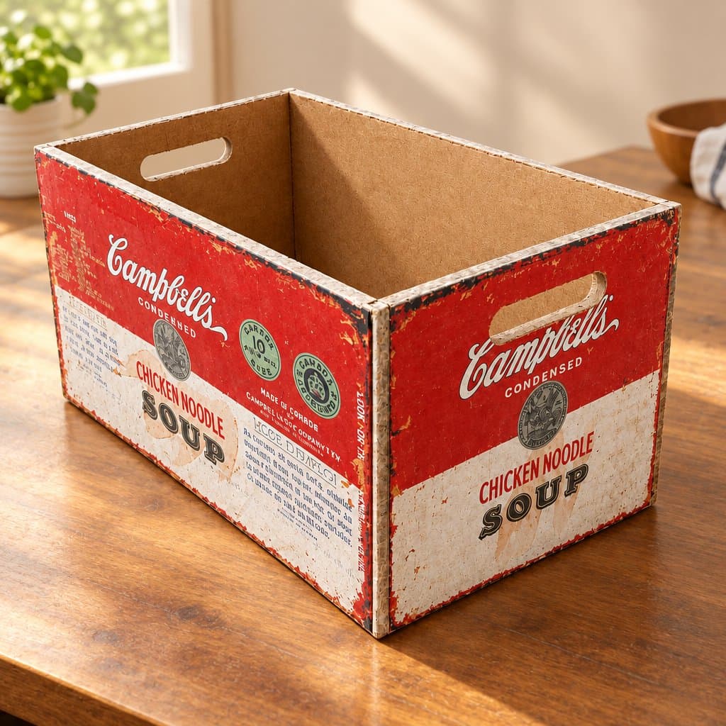 Cajón de madera grande Campbell’s 40x25x20cm