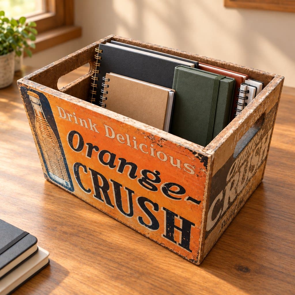 Cajón decorativo de madera Orange Crush 28x20x17