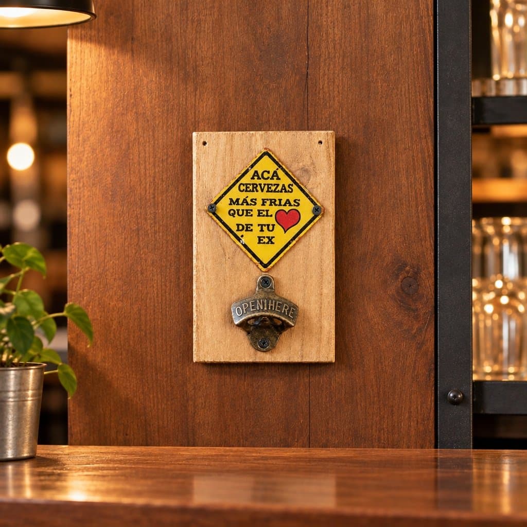 Destapador de pared con placa decorativa 12x20x2cm