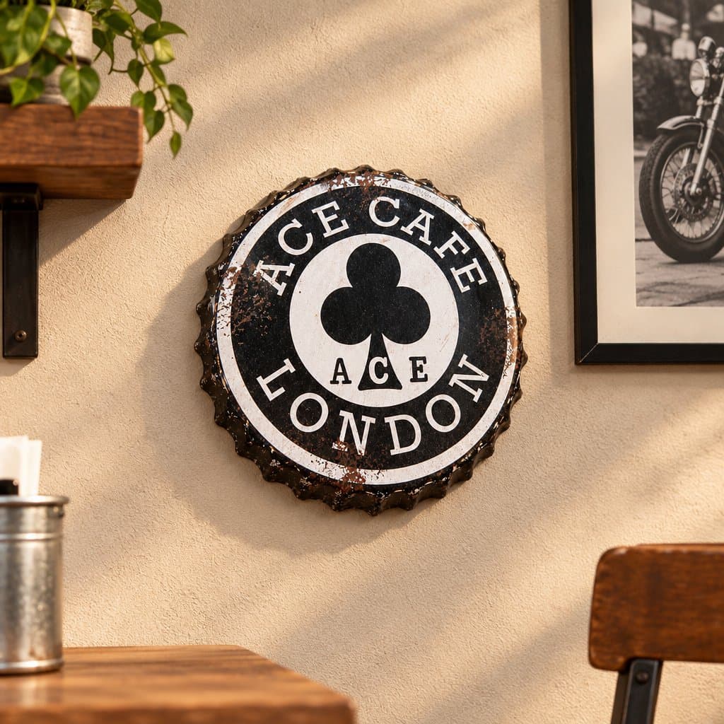 Chapa decorativa estilo Ace Café London 30cm