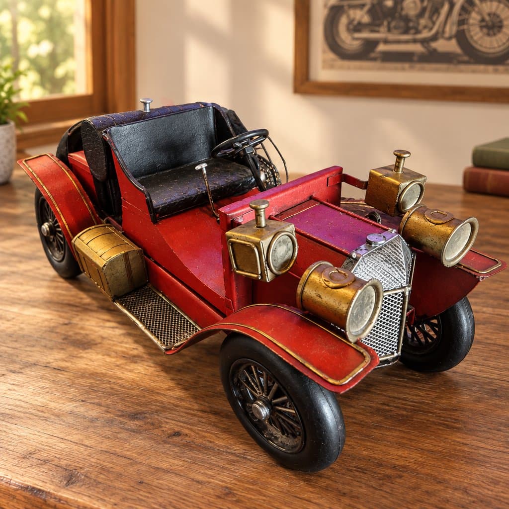 Auto antiguo de chapa en miniatura coleccionable