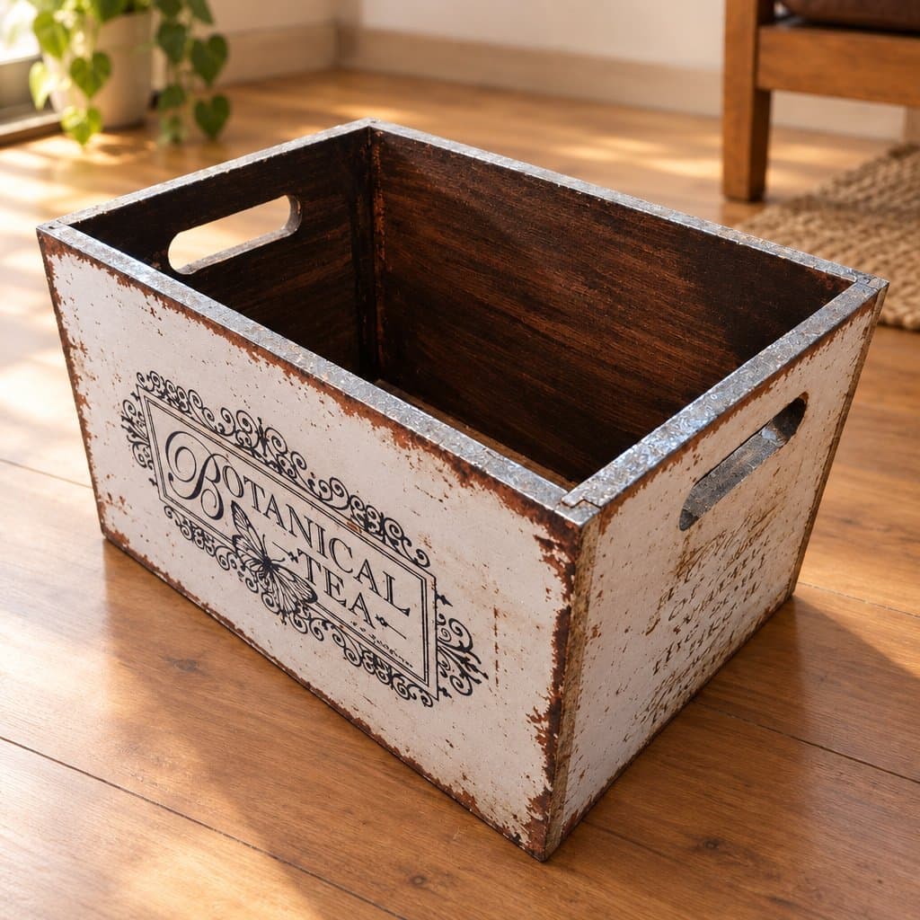 Cajón de madera chico Botanical Tea 28x20x17