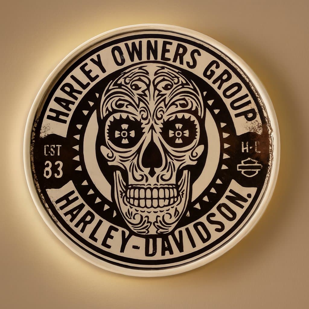 Cartel Neón Vintage Harley Owners para Decoración