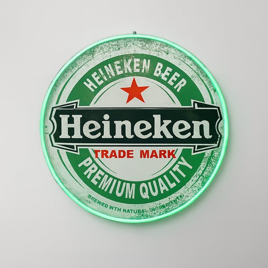 Cartel Neón verde Heineken 35cm - Decoración Vintage Industrial