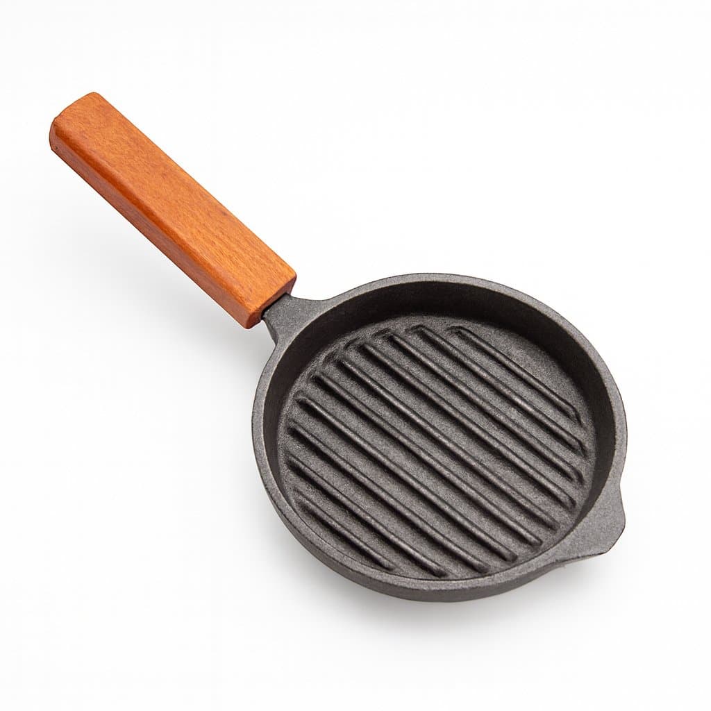 Provoletera Grillada Mango de Madera Fundición de Hierro