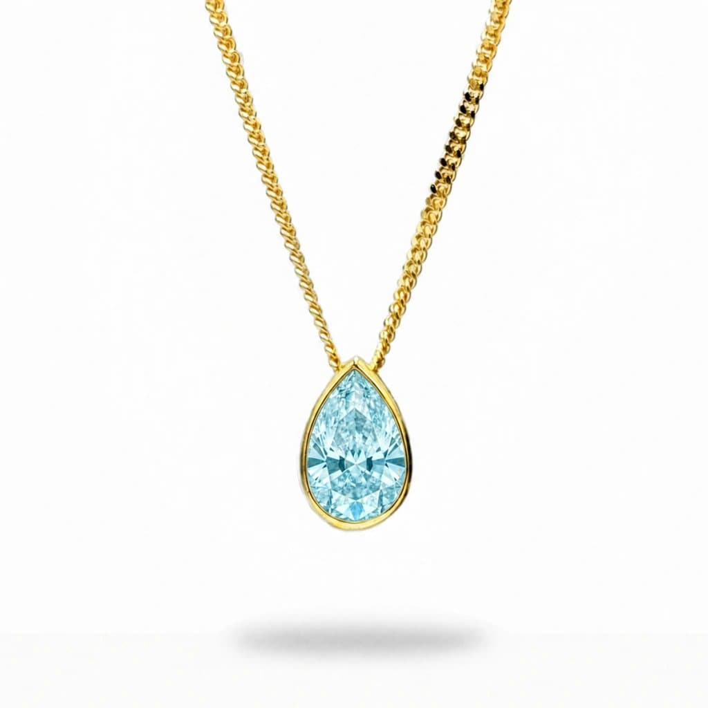 Collar CORINTO 18k Gold AQUA MARINE Crystal