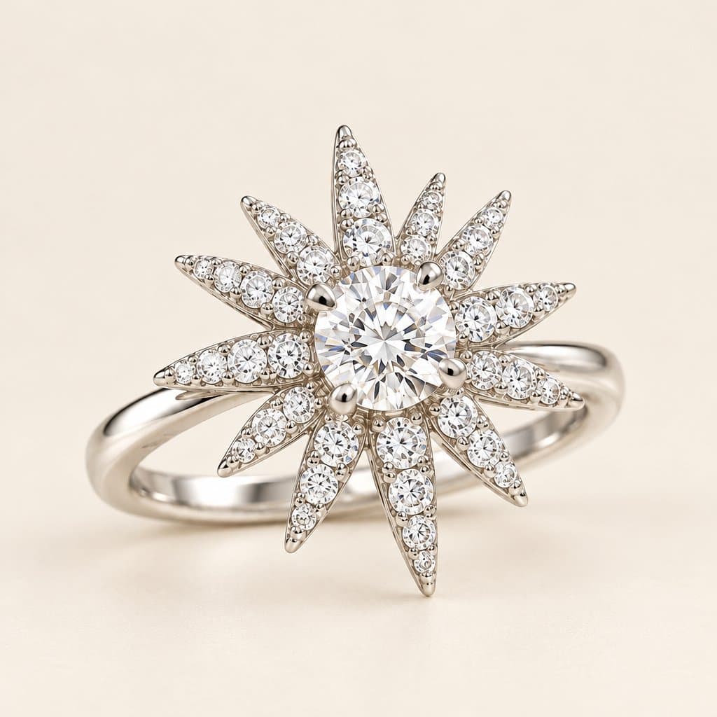 Anillo de plata con diseño de estrella