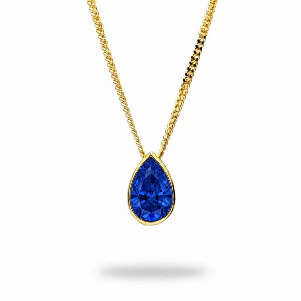 Collar CORINTO 18k Gold Montana Blue Crystal
