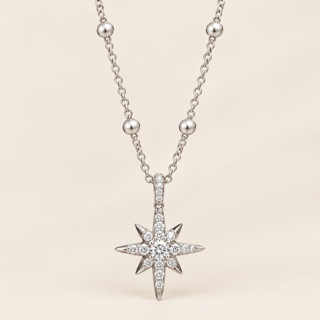 Collar con dije de estrella de plata 925