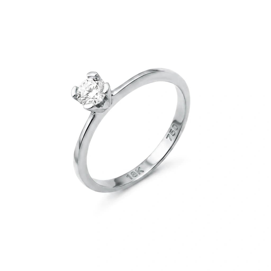 Anillo Solitario ARES 18K Blanco Crystal