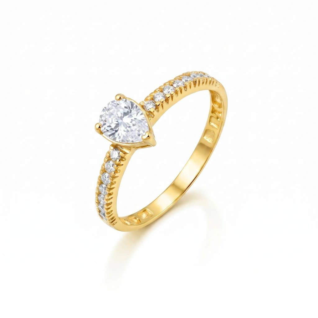 Anillo Solitario CORINTO 18k Gold Crystal